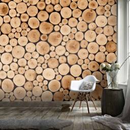 3D Wood Texture Wallpaper, Stump Wall Mural, Peel & Stick - thumbnail 3