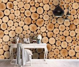 3D Wood Texture Wallpaper, Stump Wall Mural, Peel & Stick - thumbnail 1