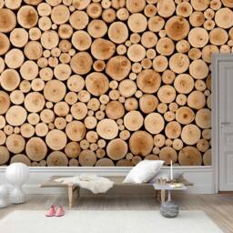 3D Wood Texture Wallpaper, Stump Wall Mural, Peel & Stick - thumbnail 2