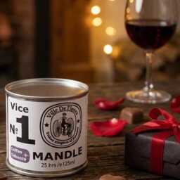 Mandle Soy Candle - Coffee & Tobacco Scented Handmade Valentine's Gift For Him - thumbnail 2