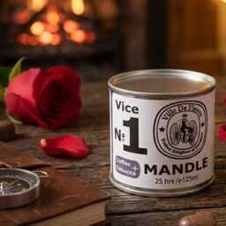 Mandle Soy Candle - Coffee & Tobacco Scented Handmade Valentine's Gift For Him - thumbnail 3