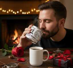 Mandle Soy Candle - Coffee & Tobacco Scented Handmade Valentine's Gift For Him