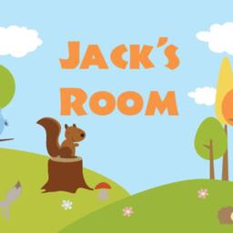 Door Sign Woodland Forest Friends Baby Nursery Kids Bedroom Wall Art - thumbnail 3