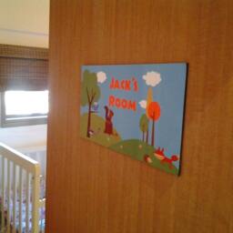 Door Sign Woodland Forest Friends Baby Nursery Kids Bedroom Wall Art - thumbnail 4