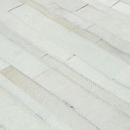 Cowhide Patchwork Rug. Gray Stripes Amazing Design. 4Ft X 6Ft - thumbnail 4