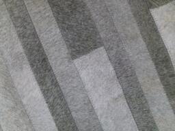 Cowhide Patchwork Rug. Gray Stripes Amazing Design. 4Ft X 6Ft - thumbnail 1