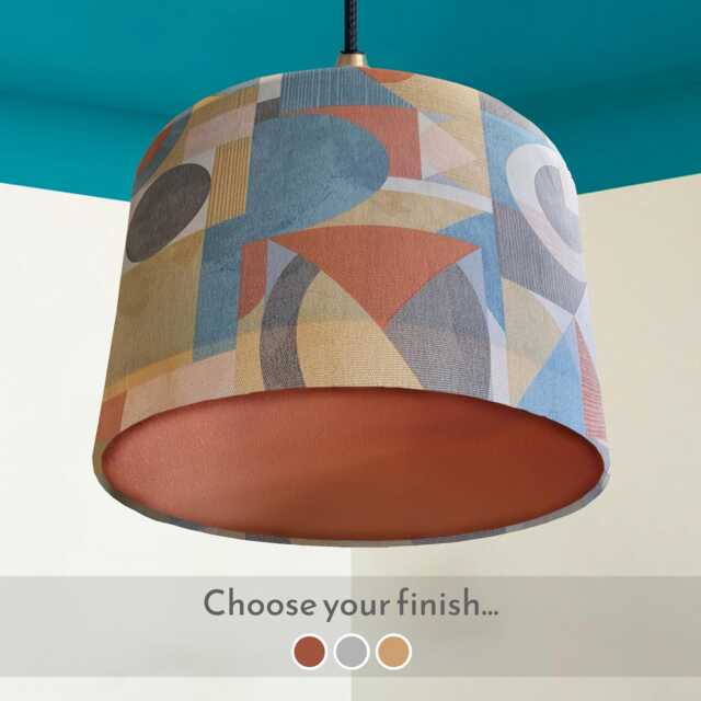 Art Deco Lampshade Matisse Inspired Geometric Light Shade, Handmade in UK - image 1
