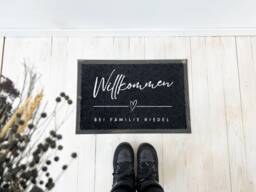 Housewarming Gift Personalized - Door Mat With Family Name, Custom Welcome Mat, Wedding For Couple, New Home Gift, Polyamide 24x16 In - thumbnail 1