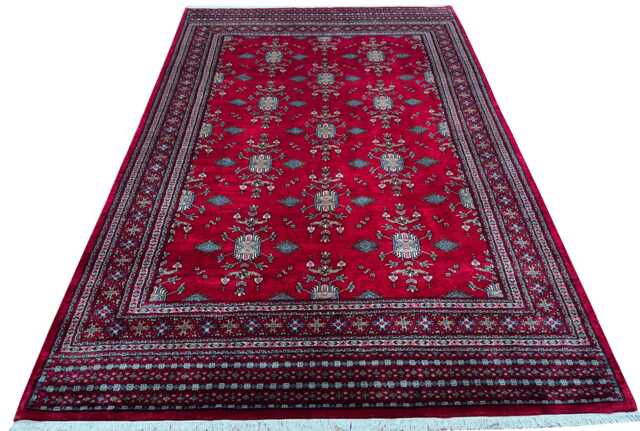 6x9 Red Color Bokhara Rug - 1.80x2.80 Bedroom Luxury Area Turkish Fine Quality Afghan - image 1
