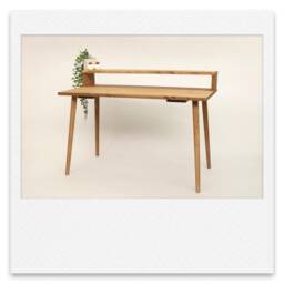 Computer Desk With Monitor Shelf, Riser. Solid Wood. Handmade in The Uk. Made To Measure Or Standard Sizes. Colour Options Available - thumbnail 2