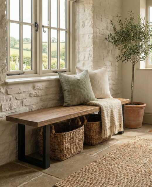 The Glencoe Bench - Solid Wood Furniture Modern Barn House Style Handmade in The UK - image 1