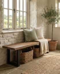 The Glencoe Bench - Solid Wood Furniture Modern Barn House Style Handmade in The UK