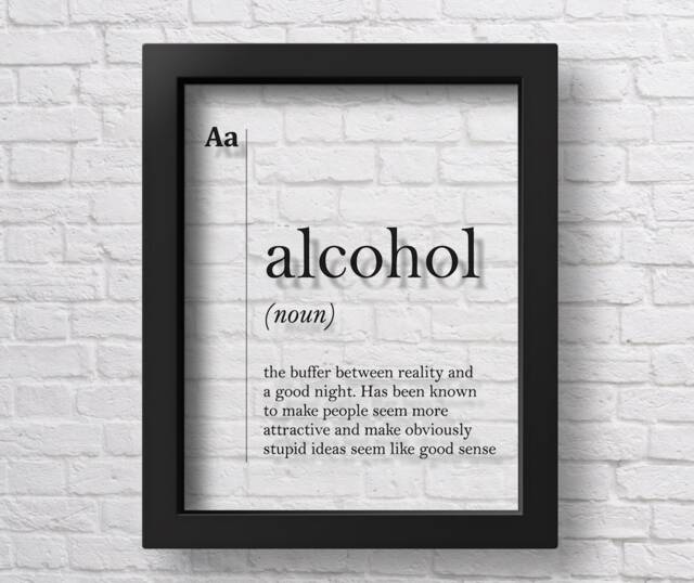 Transparent Alcohol Definition Print Bar Poster Club Alcoholic Gift Doctor Friend Kitchen Wall Decor - image 1