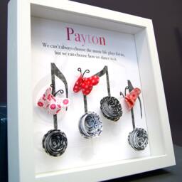 Baby Girl Name Frame Of Music Notes & Butterflies Custom Art New Shower Gift, Nursery Decor Wall Art, Origin & Meaning - thumbnail 2