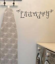 Laundry- Vinyl Wall Decal- Laundry Clothesline -Decor Lettering Art - Room Humor - thumbnail 1