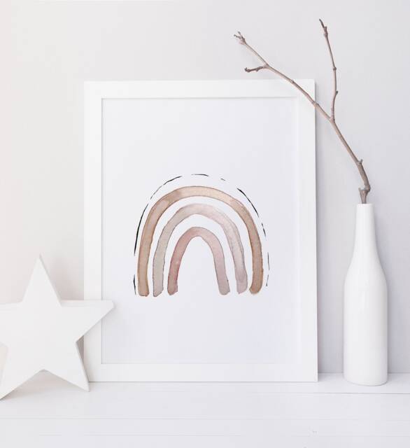 Rainbow Print/Watercolor Reproduction Minimalist Style Cynthia Paquette - image 1