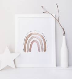 Rainbow Print/Watercolor Reproduction Minimalist Style Cynthia Paquette - thumbnail 1