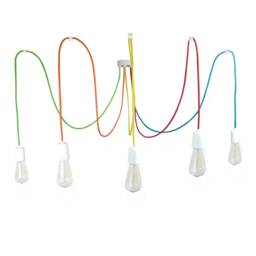Spider 5 Hanging Pendant Lamp White Or Black Multicolor Cable E27 Modern Style + Free Shipping - thumbnail 2