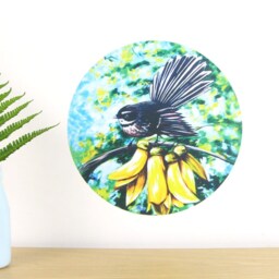 Fantail in K??whai Small Dot Wall Decal By Ira Mitchell - thumbnail 2