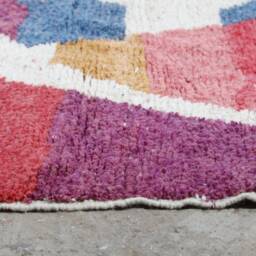 Handmade Abstract Boujad Wool Rug Authentic Moroccan Berber Carpet - thumbnail 2