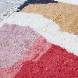 Handmade Abstract Boujad Wool Rug Authentic Moroccan Berber Carpet - thumbnail 3