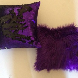 Reversible Sequin Pillow Cover, Mermaid Throw Pillow, Purple Mermaid Sequin Cover, Decorative Pillow Throw Pillow, Gift - thumbnail 2