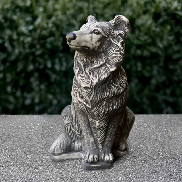 Large Collie Dog Statue Concrete Sculpture Outdoor Scottish Ornament Stone Pet Art Front Door Decor Dog Lover Gift Memorial Figurine - image 1