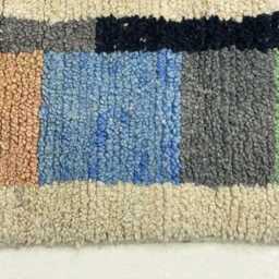 Artistic Moroccan Beni Ourain Wool Rug, Pink Beige Shag Carpet, Tufted Berber Area Rug - thumbnail 4