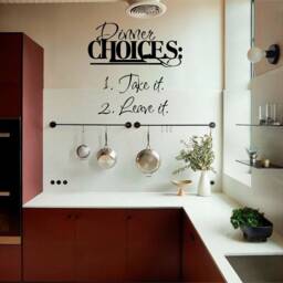 Dinner Choices - 0131, Wall Art Decal, Transfer, Mural, Sticker, 75 Colours, 5 Sizes, Interior Or Exterior Use , Easy To Apply