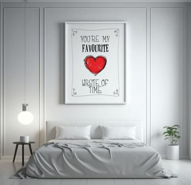 Favourite Waste Of Time Print, Teen Girl Room Decor - image 1