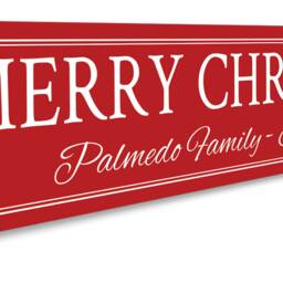 Custom Merry Christmas Sign, Family Name Decor, Est. Date Wall Art, Quality Aluminum Decor - thumbnail 3