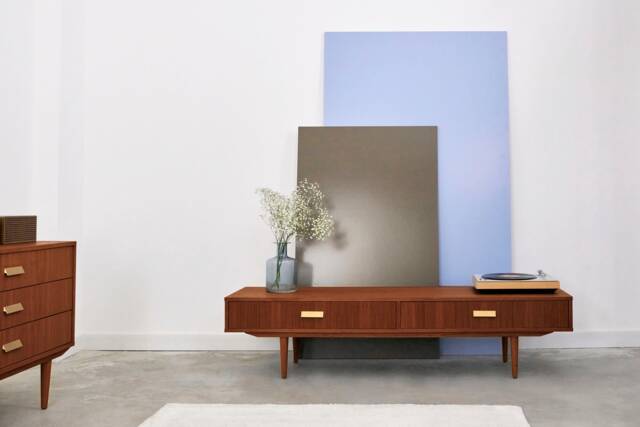 Mid-Century Sideboard, Dresser, Commode, Credenza Made Of Oak Vaneer - Teak Colour Livlo T-L02 - image 1