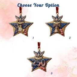 250Th Anniversary Patriotic Star 2D Flat Ornament, 1776-2026 American Eagle Christmas Usa Semiquincentennial Tree Decor - thumbnail 4