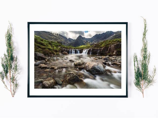 Isle Of Skye, Scotland - Fairy Pools Photography Print Wall Art Home Decor Gift Bespoke Poster A5 A4 A3 Framed - image 1
