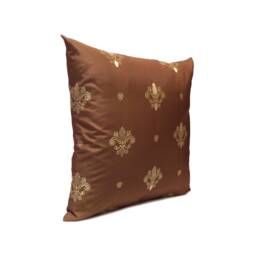 Milk Chocolate Pillow, Throw Pillow Cover, Decorative Cushion Pillowcase, Accent Taffeta Silk, Beige Embroidery - thumbnail 2