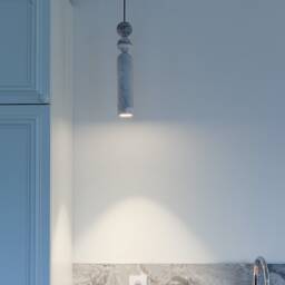 Handmade Concrete Cylinder Pendant Light With Sphere Accent - thumbnail 3