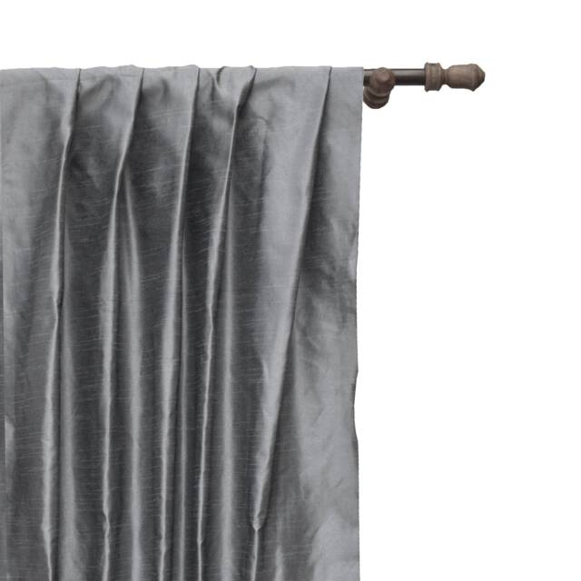 Pearl Silver Art Silk Curtain Panels, Faux Curtains - Rod Pocket, Grommet, Box Pleat, Three Pinch Tab Top & Plain Ring Top - image 1