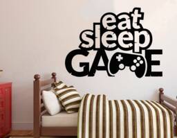 Eat Sleep Game Vinyl Wall Decal Gaming Room Decor 3086 - thumbnail 1