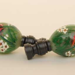 Chinese Jade Stone Egg Lamp Finials - Butterflies & Daisies On Bronze Hardware A Matching Pair - thumbnail 4