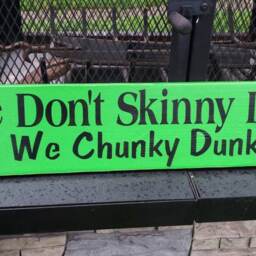 We Don't Skinny Dip Chunky Dunk Wood Sign Summer Distressed Wall Hanging Funny Decor Pool House - thumbnail 2