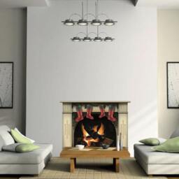 Christmas Fireplace Vinyl Decal, Santa Stockings Faux Sticker, Holiday Wall Decor - thumbnail 3