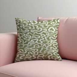 Sage Green Abstract Cushion Cover, Modern Organic Throw Pillowcase, Minimal Sofa Case - thumbnail 3