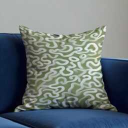 Sage Green Abstract Cushion Cover, Modern Organic Throw Pillowcase, Minimal Sofa Case - thumbnail 2