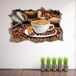 Coffee Cup Beans Wall Sticker Mural Decal Poster Print Art Home Office Shop Decor Ad28 - thumbnail 2