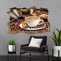 Coffee Cup Beans Wall Sticker Mural Decal Poster Print Art Home Office Shop Decor Ad28 - thumbnail 3
