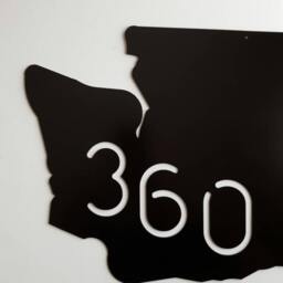 Washington State. 360. Area Code. Metal Decor. Home Wall Art. Unique Birthday Or Christmas Gift - thumbnail 2