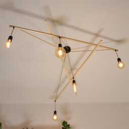 Asterisme Pendant Light 5 Bulbs Black Yellow Pinescandinavian Pendantmodern Pendantminimalist Pendanthanging Fixture