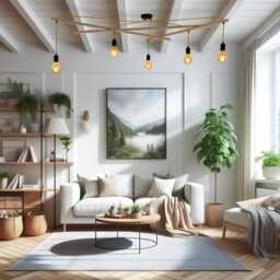 Asterisme Pendant Light 5 Bulbs Black Yellow Pinescandinavian Pendantmodern Pendantminimalist Pendanthanging Fixture - thumbnail 3