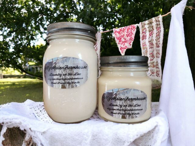 Laundry On The Line Soy Candle Fresh, Clean Scent - Made in Maine - image 1
