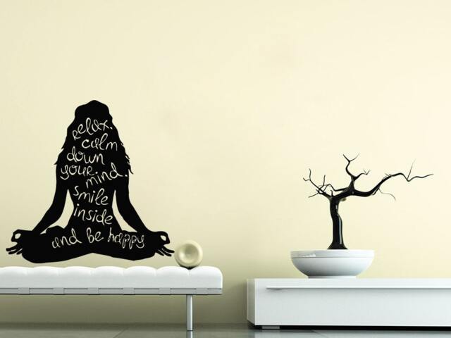 Wall Decals Quote Relax Calm Down Your Mind Decal Yoga Meditation Sport Vinyl Sticker Home Decor Bedroom Interior Design Art Mural Ms627 - image 1